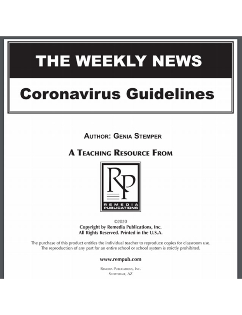 Corona Virus Guidelines - 15 Days to Slow the Spread Reading Lesson & Activities