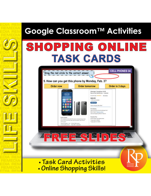 FREE Shopping Online Task Cards - Google Slides