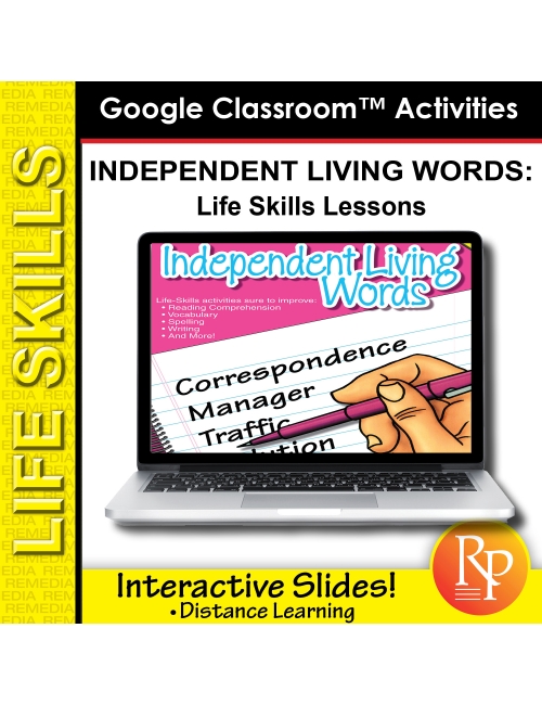 Google Classroom Activities: Independent Living Words - Life Skills Lessons