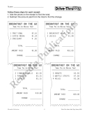 Drive-Thru Menu Math: Beginning Money Skills