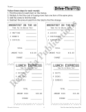 Drive-Thru Menu Math: Beginning Money Skills