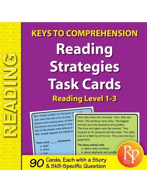 Reading Strategies Task Cards: Keys to Comprehension (Reading Level 1-3)