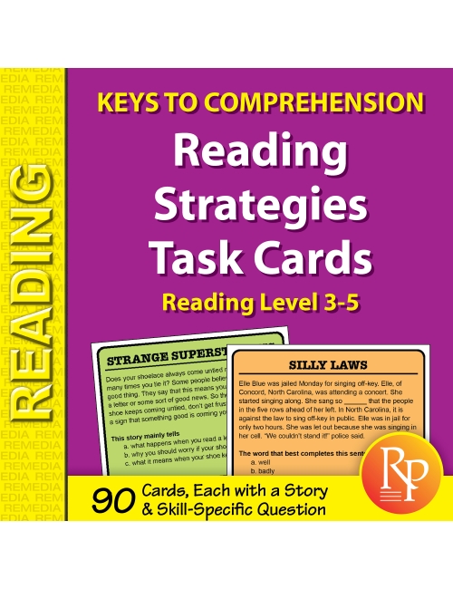 Reading Strategies Task Cards: Keys to Comprehension (Reading Level 3-5)