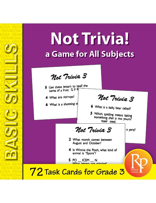 Not Trivia! Task Card Game for All Subjects (Grade 3)