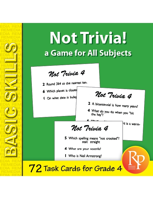 Not Trivia! Task Card Game for All Subjects (Grade 4)