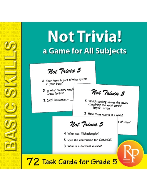 Not Trivia! Task Card Game for All Subjects (Grade 5)