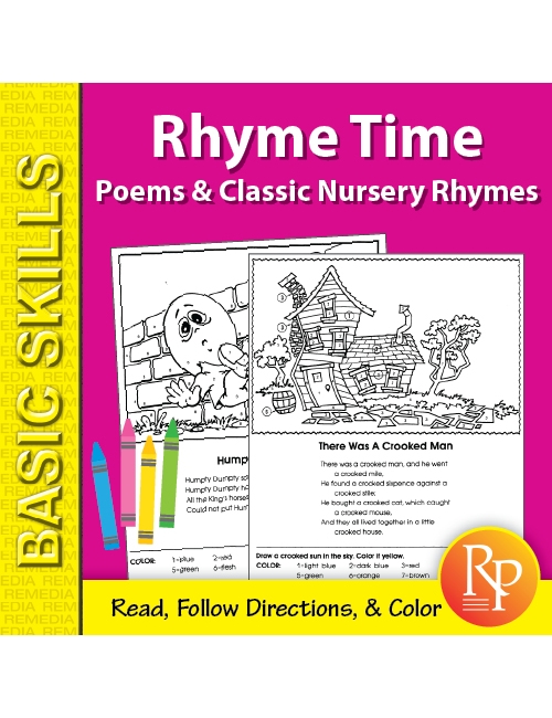 Rhyme Time 1: Poems & Classic Nursery Rhymes Coloring Activities (eBook)