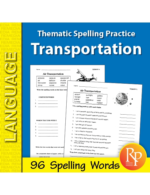 Thematic Spelling Practice: Transportation (eBook)