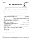 Science: Content Area Vocabulary (Chapter Slice)