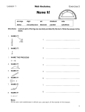 Math: Content Area Vocabulary (Chapter Slice)