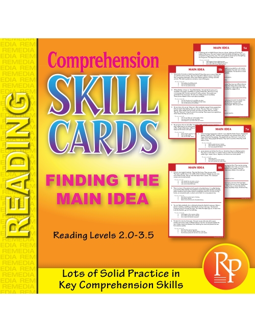 Comprehension Skill Cards - Finding The Main Idea (RL 2.0-3.5)