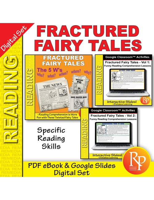 Fractured Fairy Tales - PDF & Google - 5 Ws Questions for Reading Comprehension