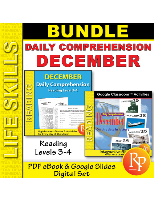 Daily Reading Comprehension - DECEMBER History - Google & PDF