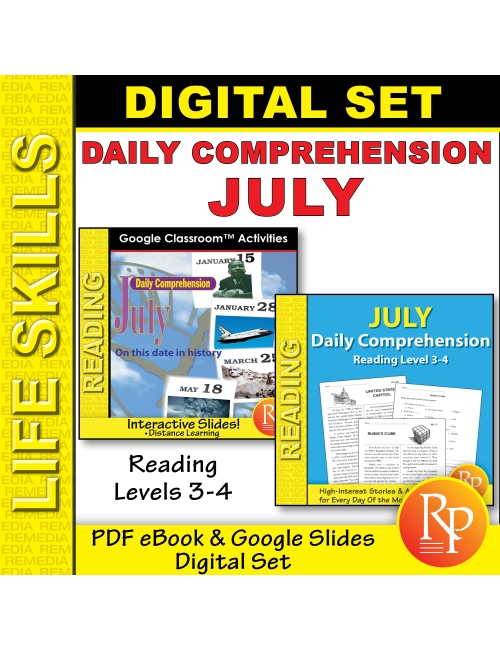 July Daily Reading Comprehension - Nonfiction Passages | Google & Print PDF