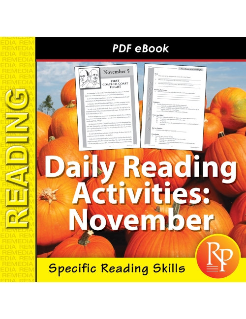 NOVEMBER Daily Reading Activities: Main Idea, Fact/Opinion, Inference | Activities