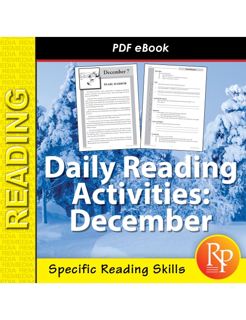 DECEMBER Daily Reading Activities: Main Idea, Fact/Opinion, Inference | Activities