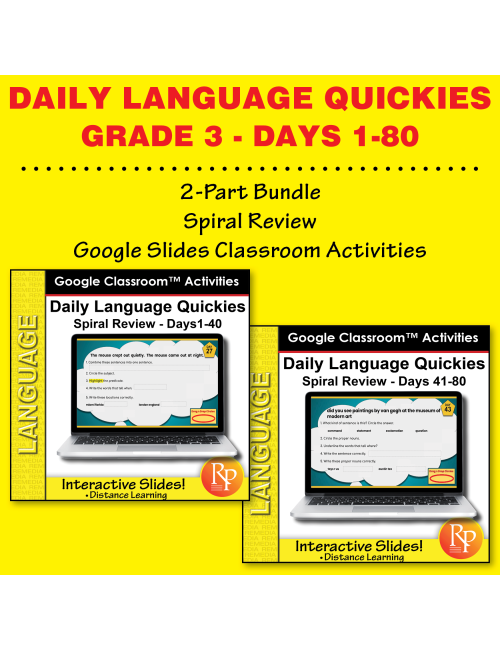 Google Classroom: Daily Language Quickies Gr 3 - Days 1-80 Bundle