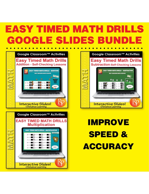 Easy Timed Math Drills GOOGLE BUNDLE