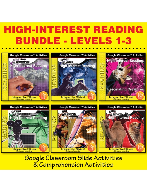 High-Interest Reading /Low Vocab. GOOGLE SLIDES BIG BUNDLE- SPORTS, JOBS, ANIMALS