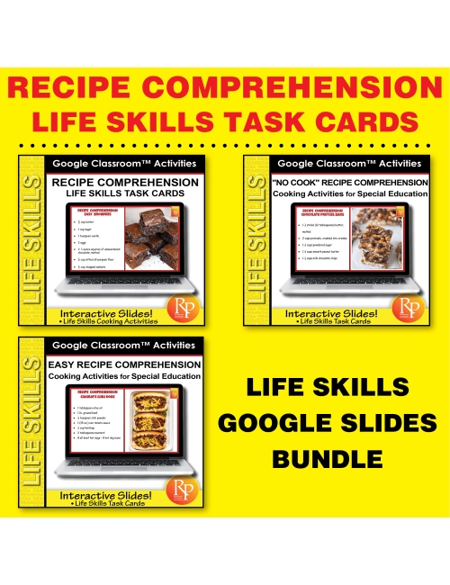 Recipe Comprehension Bundle: Life Skills - Cooking Activities (Google Classroom 3-set)