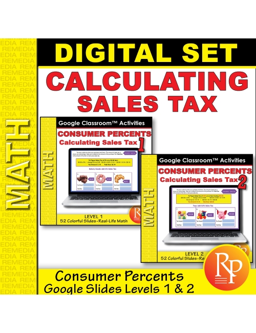 Consumer Percents: Calculating Sales Tax - Levels 1 & 2 Google Slides Set