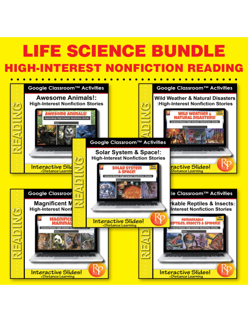 274 Google Slides SET! HIGH-INTEREST/LOW READING LVL- SUPER SCIENCE STORIES!