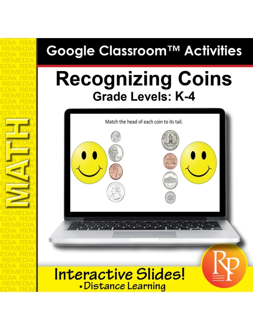 Recognizing Coins & Money: Google Classroom™ Slides 