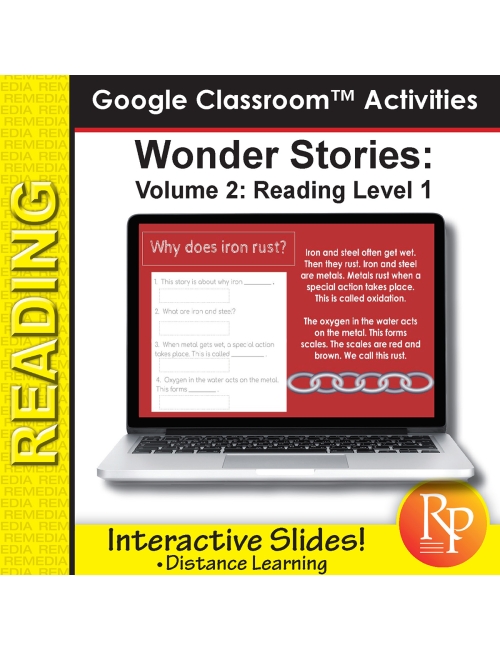 HIGH INTEREST READING Wonder Stories Lvl 1.2 Google Slides