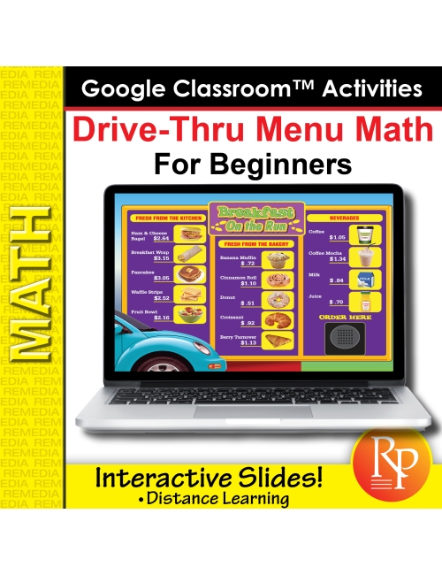 Drive Thru Menu Math for Beginners | Google Classroom Slides