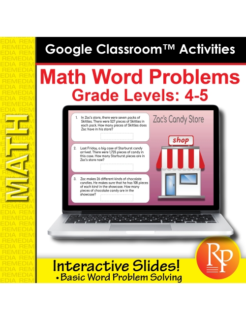 Google Classroom Activities: Math Word Problems Grades 4-5 | Distance Learning