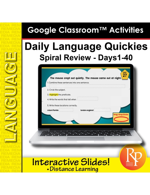 Google Classroom Activities: Daily Language Quickies Gr 3.1 | Distance Learning