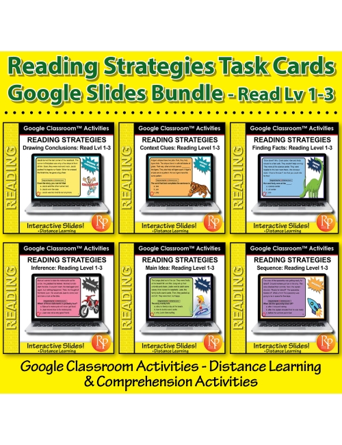 Google Slides SET! Specific Reading Strategies & Skills | Distance Learning