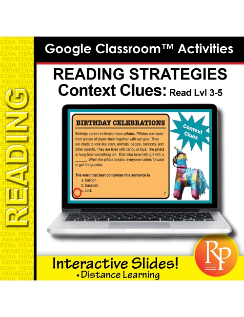 Google Classroom: Context Clues Reading Strategies Rdg Lvl 3-5 Distance Learning