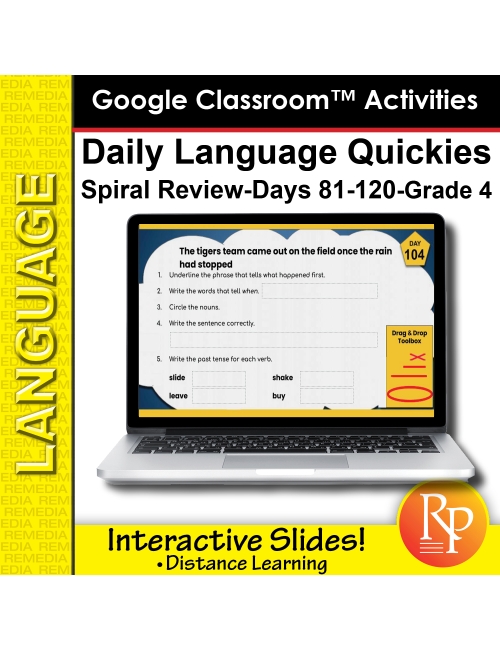 Google Classroom Activities: Daily Language Quickies Gr 4.3 | Distance Learning