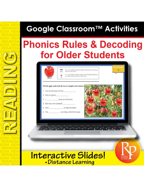 Phonics Rules & Decoding for Older Students: 167 GOOGLE SLIDES ACTIVITY LESSONS