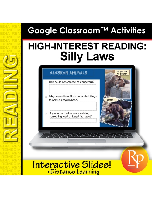 Google Slides - High Interest / Low Vocabulary Reading about SILLY LAWS!