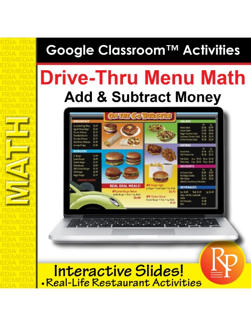 Drive Thru Menu Math: Add & Subtract Money LIFE SKILLS GOOGLE SLIDES ACTIVITIES