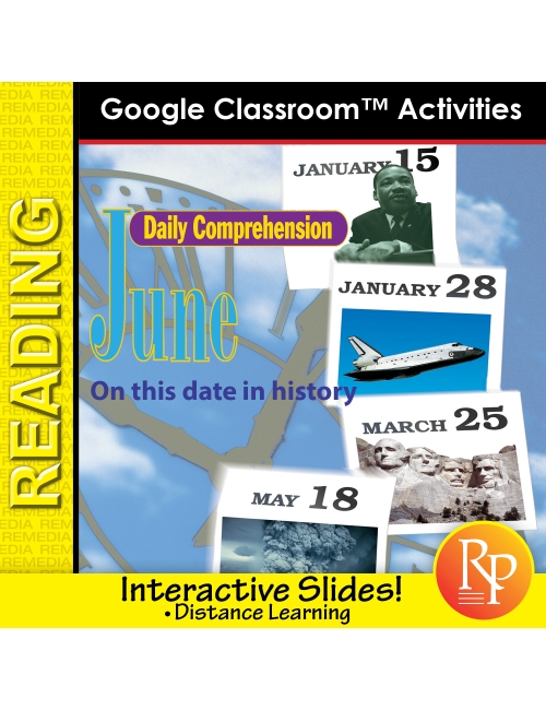 JUNE - DAILY READING COMPREHENSION "This Day in History" Google Slide Lessons