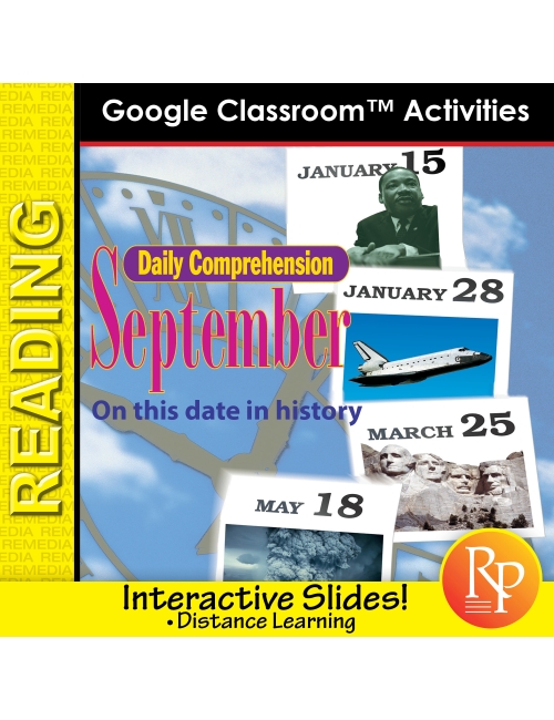 SEPTEMBER - DAILY READING COMPREHENSION "This Day in History" Google Slide Lessons