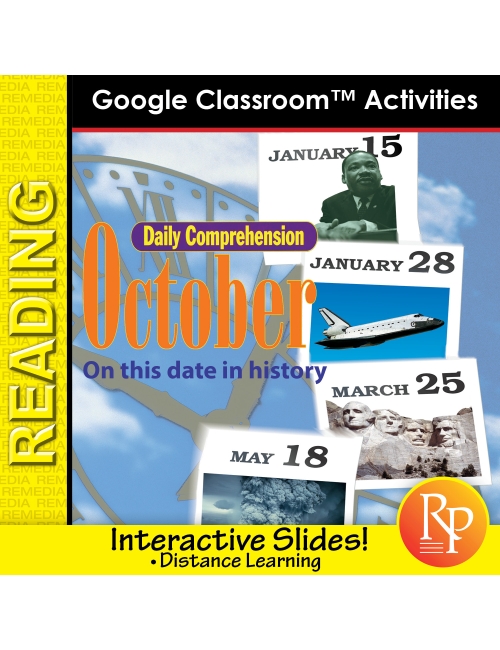 OCTOBER - DAILY READING COMPREHENSION "This Day in History" Google Slide Lessons