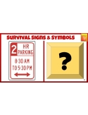 191 Google Slides: SURVIVAL SIGNS, SYMBOLS: SELF CHECKING FLASH CARDS Special Ed