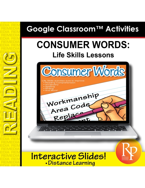 Google Classroom Activities: Consumer Words - Life Skills Lessons