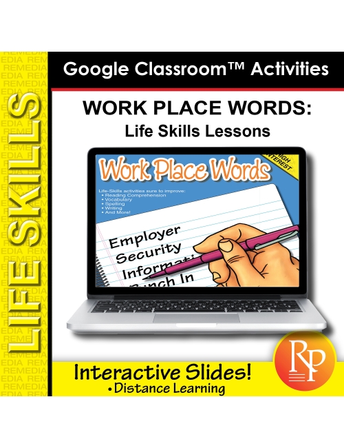 Google Classroom Activities: Work Place Words - Life-Skills Lessons