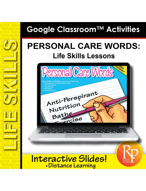 Google Classroom Activities: Personal Care Words - Life-Skills Lessons