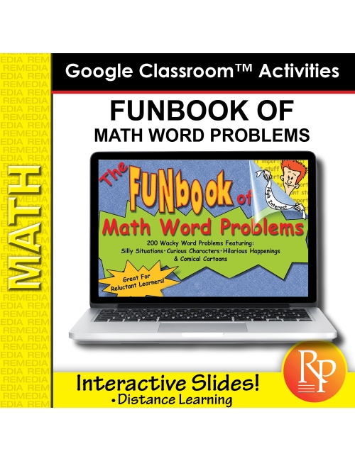 Google Slides: The FUNbook of MATH WORD PROBLEMS (+ - x / $ %) Gr. 3 - 5