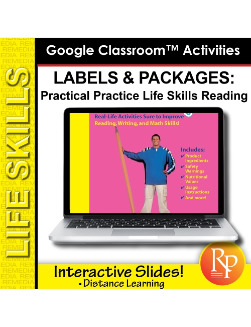 Google Slides: LABELS & PACKAGES: Practical Practice Reading & Life Skills