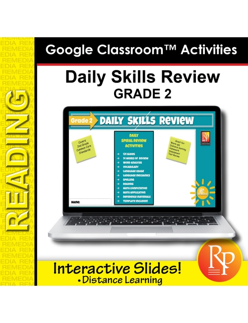 Google Slides: 114 Daily Spiral Review Lessons | Grade 2 | Distance Learning