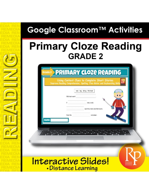 Beginning Cloze Reading Stories & Activities - Grade 2 | GOOGLE SLIDES Cloze Reading Fun