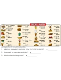 Google Classroom: Menu Math Beginning Money Level 2