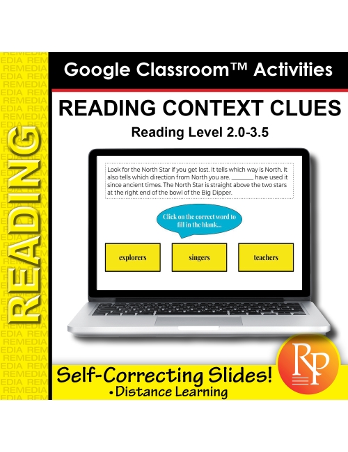 Google Classroom: Context Clues (Self-Correcting Slides)